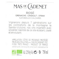 Vin Rosé - Côtes de Provence - Mas de Cadenet - Sainte Victoire - Rosé 2021